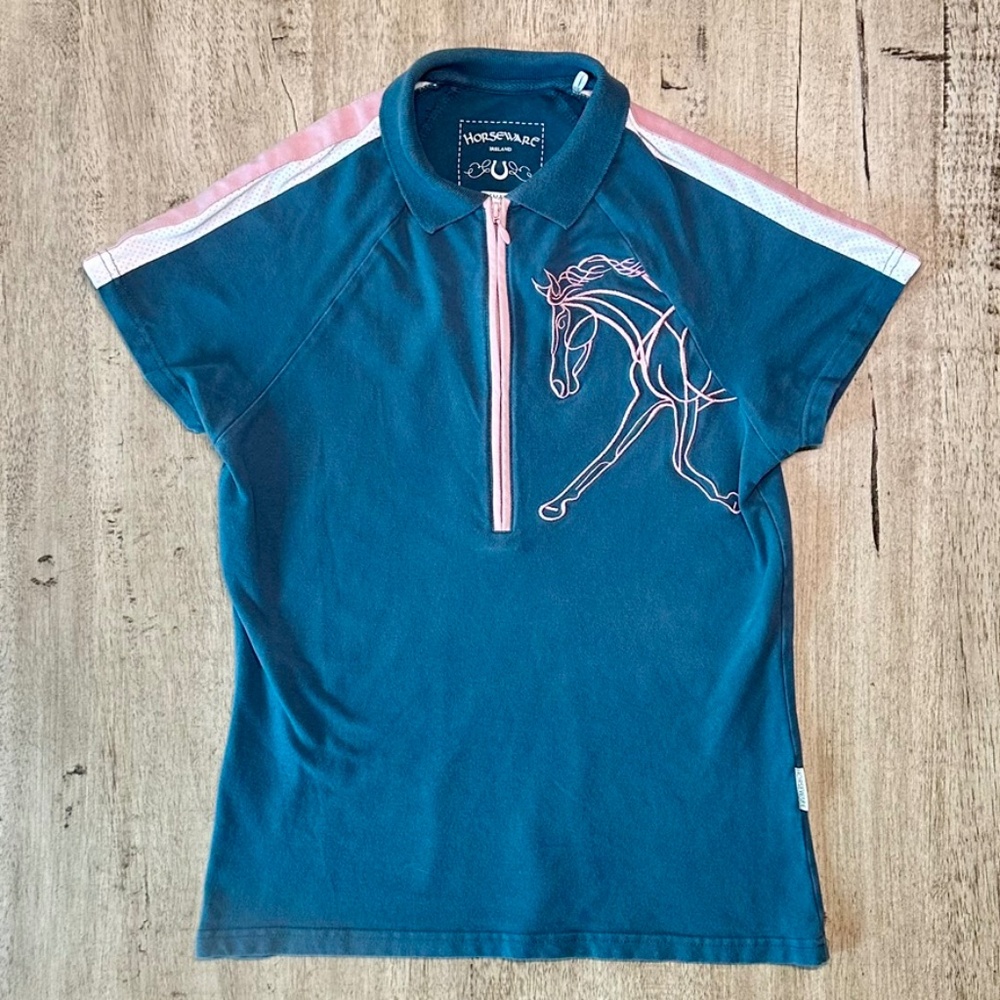 Horsewares Ireland Short Sleeve Polo Style Equestrian Riding Shirt